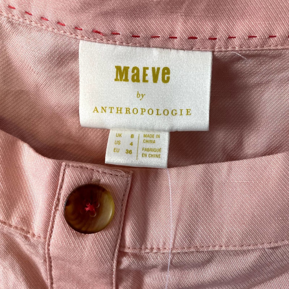 NWT Anthropologie Maeve Alanis Belted Button Top Shirt Blouse Women's Size 4 - Picture 9 of 16